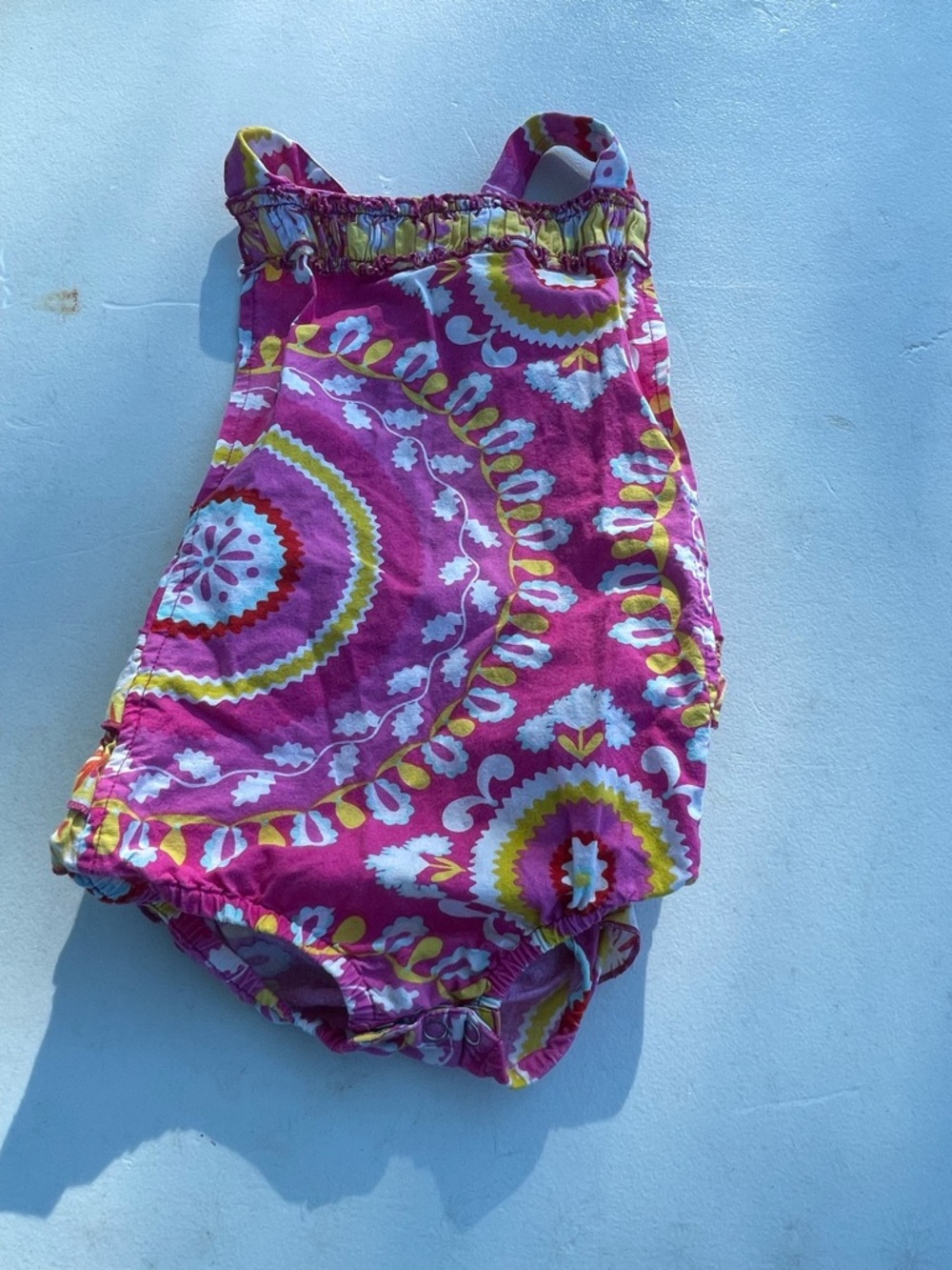 Mustard Pie Pink Floral Sunburst One-Piece sz 18mths